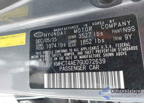 2016 Hyundai Accent Se из США, поврежденный, VIN KMHCT4AE7GU072639